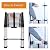 16.4ft Telescoping Ladder Heavy Duty Aluminum Extension Ladder, 330lbs Load Capacity, EN131 Standard, Portable Multi-Purpose Telescopic Ladder, Folded Height 3.1ft, Easy to Transport or Store