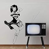 HANZHAO Adesivi murali Sportivi Decalcomanie da Muro per Salone di Tatuaggi Adesivi da Parete per Ragazza del Tatuaggio Adesivi da Parete per Ragazze del Tatuaggio Decalcomanie della 57X29CM