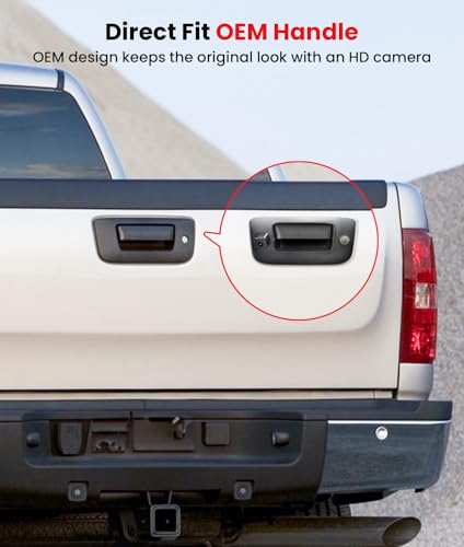 Image of Tailgate Handle Backup Camera for Chevy Silverado 1500, GMC Sierra 1500 (2007-2013), Chevy Silverado 2500 3500, GMC Sierra 2500 3500 (2007-2014), HD OEM Camera, RCA Plug (PAL /NTSC)