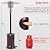 Outdoor Patio Heater Tall Standing Hammered Finish Garden Outdoor Heater Propane Standing LP 41,000BTU CSA Certified Gas Steel w/Accessories (MOCHA)