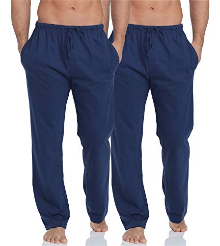 Timone Pantalon Bas de Pyjama Vêtement 100% Coton Homme TPP-002 ((2Pack) Bleu Sombre/Bleu Sombre, M)