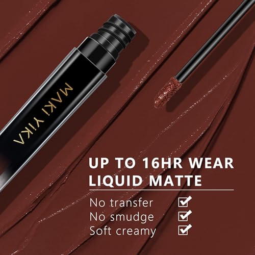 Image of MAKI YIKA Coffee Brown Lipstick Matte for Women Long Lasting Lipsticks
