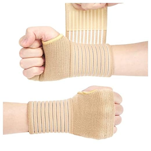 ACWOO Muñequera Tendinitis Muñeca, 2pcs Ajustable, Ferula Tunel Carpiano Elástica Transpirable, Deportiva para Dolor Articulaciones, Esquinces, Distensiones (Beige)