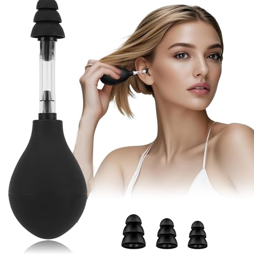 Dispositivo para aliviar la presión auditiva, herramienta equilibrada de silicona para la migraña, destapador de la trompa de Eustaquio para volar en avión, bucear, nadar, destapador de la (Black)