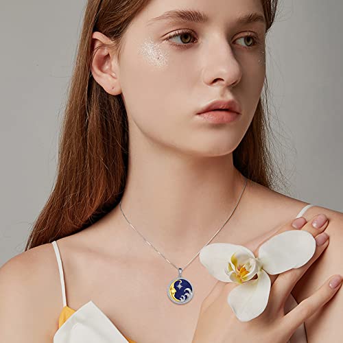 Moon/Lighthouse Necklace 925 Sterling Silver Abalone/Lapis Lazuli Lotus Flower Necklace for Women Crescent Jewelry Gift2