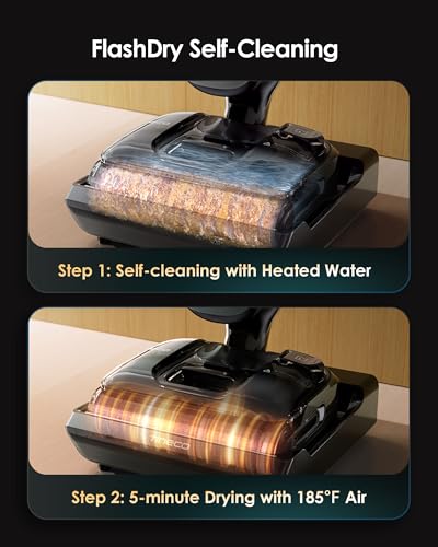 Tineco Wet Dry Vacuum Cleaner 22kPa Suction Floor Cleaner Mop, 50 Min Runtime, iLoop Smart Sensor, DualBlock Anti-Tangle Design, 185℉ Flashdry, Dual-Edge Cleaning, 180° Lay-Flat, Floor One S7 Artist - image 5