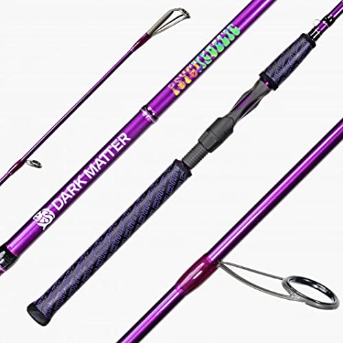 Dark Matter Inshore Spinning Rod- Ultralight Dark Matter Fishing Rod, Light Spinning Rod for Inshore Fishing, Fishing Pole for Saltwater, Durable Fishing Rod - Psychedelic Rod Purple (7'0