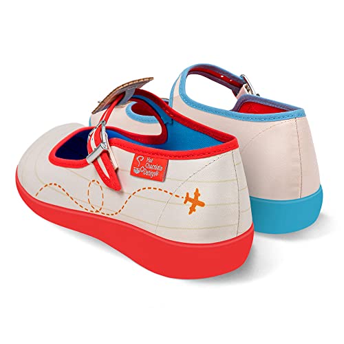 Image of Hot Chocolate Design Chocolaticas Funky Canvas Women's Mary Jane Flat Shoes, Dear Santa, 11 UK