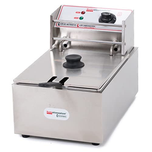 Ristoattrezzature Friggitrice Elettrica Singola Vasca, Professionale in Acciaio Inox -