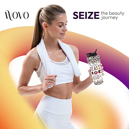 26oz Shaker Bottle, Double-Walled Insulated Stainless Steel Water Bottle and Protein Shaker, Workout Shaker Cups with Wire Whisk, Reusable Gym Water Bottle, Train Like a Beast Look Like a Beauty - Image 5