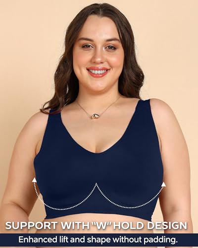Image of Tweens Cotton Non-Padded Plus-Size Bonded Bra for Women | Full Coverage Broad Straps | Hidden Concealer | Seamless Wire-Free No-Dig Comfort | Breathable Cotton | Elastic-Free No Marks | Pack of 1