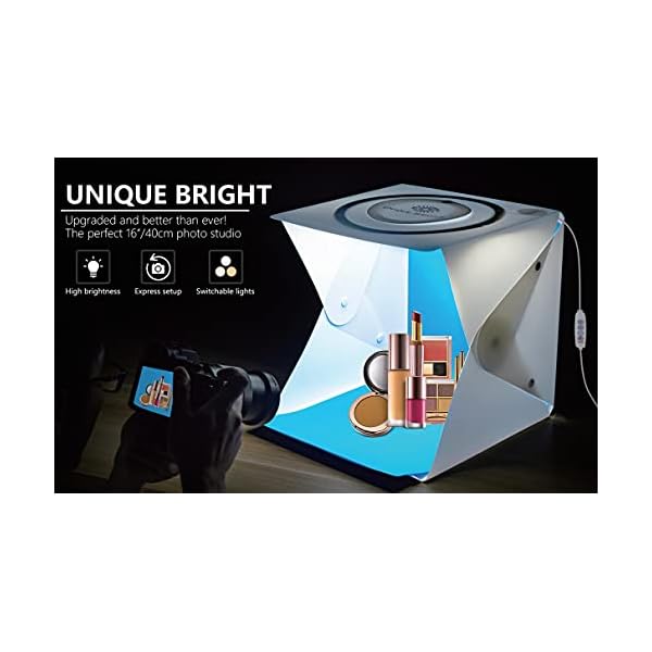 Fotografie Light Box 160 Perlen Großes LED-Fotostudio Weißes Beleuchtungskabinen-Kit mit 6 Farben Hintergrund Tragbares… – Bild 4