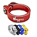 IMPALAPRO Bike Cierre Sillín - Abrazadera Tija Sillín Bicicleta - Abrazadera para Silla de Bicicleta - Cierre Tija Sillin Bici - Cierre Sillin Bicicleta Montaña (Rojo, 34,9mm/1.37in)
