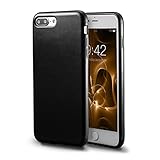 iPhone 7 Plus Black Leather Case/iPhone 8 Plus Black Leather Case, technext020 Ultra Slim Fit Artificial PU Synthetic Leather Case Shock Resistance Cover for iPhone 7 Plus/iPhone 8 Plus Black