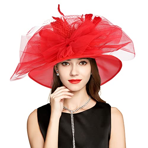 2026 Derby Hats for Women Girls Ladies, Organza Church Tea