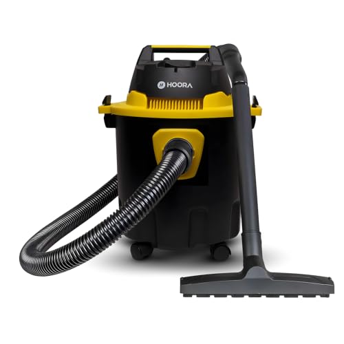 Image of HOORA Wet & Dry Vacuum Cleaner with 1200W Powerful Motor, 17KPa Strong Suction, 12 Litre Huge Capacity, 6 Meter Long Power Cord, 2 Meter Hose, 360 Rotating Wheels & Multiple Nozzles