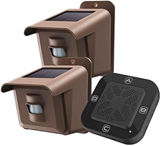 Solar Driveway Alarm,1/2 Mile Long Range Driveway Alarms Wireless Outside Weatherproof Motion Sensor & Detector,DIY Security Alert Monitor Protect Outdoor/Indoor Property