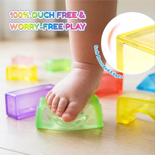 Image of 33PCS Soft Sensory Building Blocks for Toddlers, House Garden Gummy Bloc | Preschool Educational Creative Play, Montessori Squeezable, Stretchable Early Learning Construction Playset, Puzzle Blocks