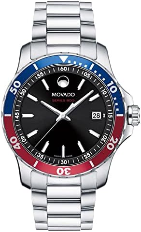Series 800 Reloj de cuarzo con esfera negra Pepsi Bisel para hombre 2600152, Negro, Movimiento de cuarzo