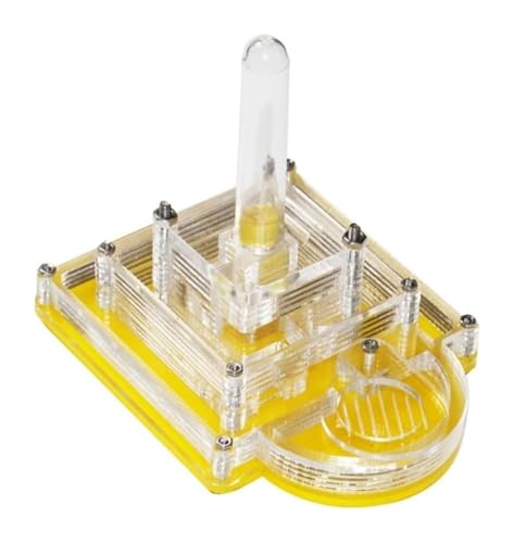 Formicario de Hormigas, Nido De Hormigas Acrílico Formicarium Hormiga Amarilla con Rotat. Tapa Y Torre Agua 10,5x8x9,5cm