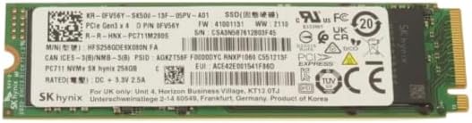 Dell 256GB NVMe M.2 PCIe SSD, 2280, SK hynix PC711, HFS256GDE9X080N