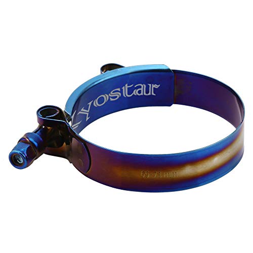 Kyostar 2" T-Bolt Hose Clamp Adjustable Stainless Steel Titanium Blue Clamp Diameter Ranger For 2 Inch (53Mm - 61Mm) #TOP6