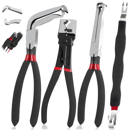 SecureElastic Electrical Disconnect Pliers, Electrical Connector Separator,Hose Clamp Pliers, 8in Automotive Tools, Automotive Tools for Push Tab Style Plugs-black