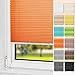 Produktbild Magiea Plissee Klemmfix ohne Bohren, Jalousie Plisseerollo mit Klemmträger, (Orange 60x120), Easyfix Klemmrollo Raffrollo, Sichtschutz Sonnenschutz, Faltrollo Rollos für Fenster & Tür