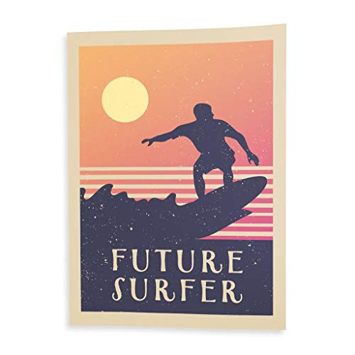 Poster Future Surfer Boy aux couleurs vibrantes pour déco murale chambre
