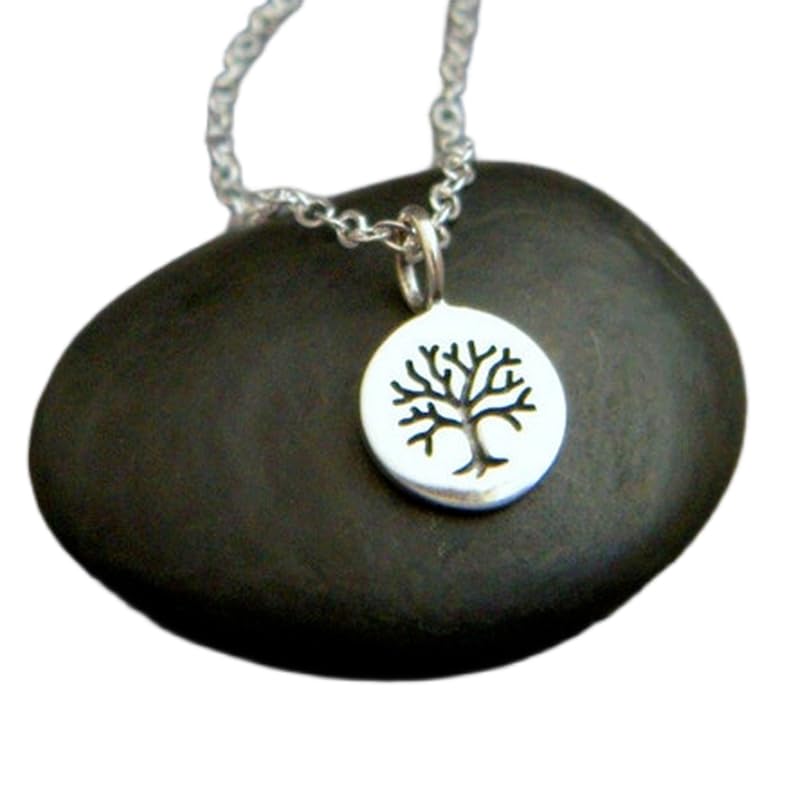 Collar de árbol de la vida de plata 925 con cadena de 45 cm, joyería delicada