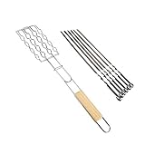 Top 20 Best Camping Recipes In 2021 42 Fellibay Barbecue Net Folder Stainless Steel BBQ Tools Sausage Grilled Net with 10 Pcs Kabob Skewers (Sausage Grilled net)