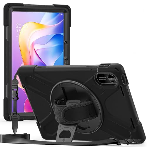 Image of ProElite for Xiaomi Redmi Pad 2 11 inch Case, Rugged 3 Layer Armor case Cover for Xiaomi Redmi Pad 2 11 inch Case with Hand Grip and Rotating Kickstand with Shoulder Strap, Black