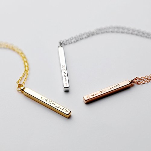 Gift for Her 4 Side Engraved Name Bar Necklace Personalized Jewelry Gift for Mom Custom Necklace Teen Gift Necklace Mother's Day Gifts for Her - R4BN