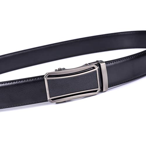 Image of Beltox Men Leather Belt w Slide Ratchet Interchangeable Buckle