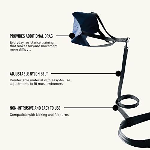 FINIS Equipamento de treinamento de resistência de paraquedas para natação, azul-marinho - 30,5 cm (