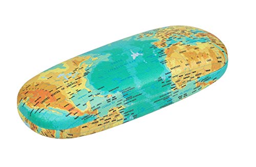Funda rígida para gafas, diseño de mapamundi
