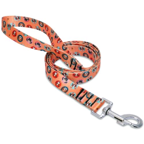 Image of Wooflix Heavy Duty Nylon Dog Leash | Anti Slip Padded Handle Long Dog Leash | Highly Reflective Leash for Dogs | Dog Rope for Medium & Large Dogs | Dog Training Leash | (Dogo Orange, 6.5 Feet Long)