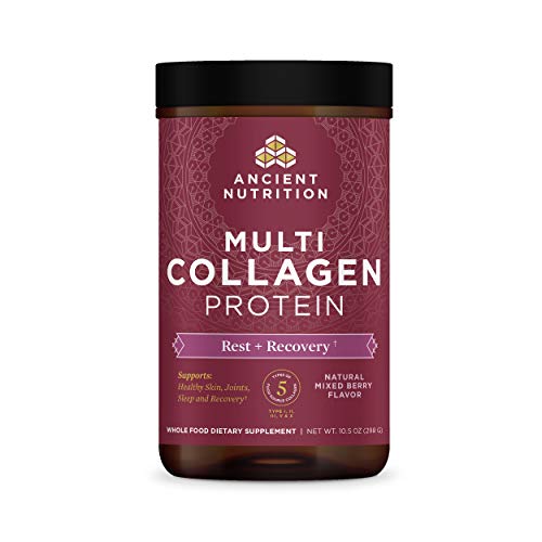 Rest + Recovery, Multi Collagen Protein Powder, Berry, Formulated by Dr. Josh Axe, Magnesium & Tart Cherry Extract Combined with Collagen Peptides, Supports Muscle Recovery, Strength & Joints 10.5 oz
