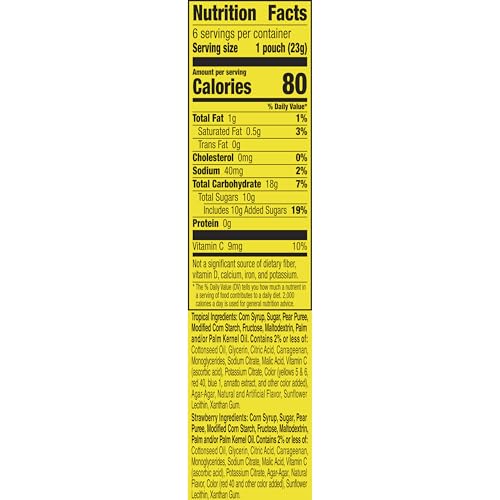 Fruit Flavored Snacks Variety Pack, Tropical and Strawberry Flavors, 6 Ct, 4.8 oz