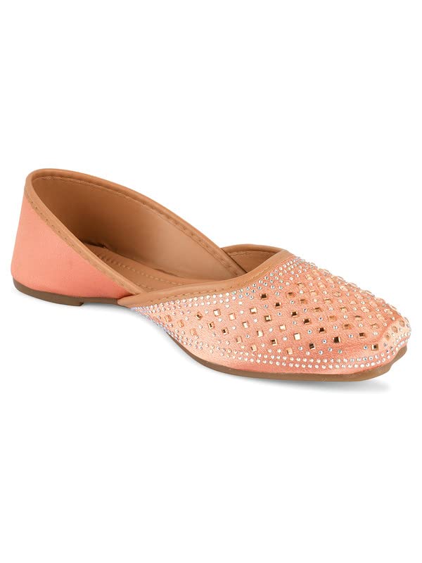 desi colour Women Ethnic Footwear Mojari/Punjabi Jutti- Stone Work-picture-39