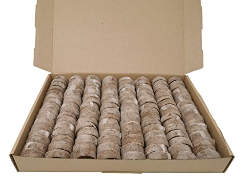 Kokos-Quelltabletten Ø45mm made by Jiffy Quell-Töpfe Aussaaterde Anzuchterde Kokostablette mit Anleitung (Ø45mm, 128 Stück)
