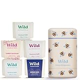Wild - The Full Monty Starter Kit - Bee Case with Refills in a Variety of Fresh Scents 5 x 1.4oz - Refillable Deodorant & Aluminum Free - Long Lasting Protection - Vegan