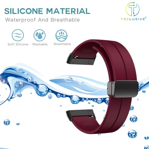 Image of T TECLUSIVE Soft Silicone Strap Band with Magnetic Lock Compatible for Fitbit Versa 4 / Versa 3 / Sense 2 | Adjustable Silicone Rubber Band for Versa 4 3 Sense