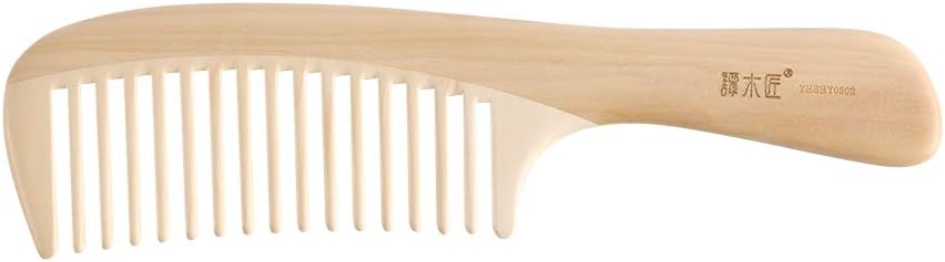 TAN MUJIANG Wood Wide Tooth Hair Comb for Curly Hair Natural Water Boxwood Anti-static YHSHY0202