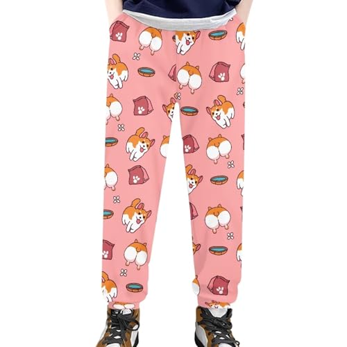 Boys Girls Stretchy Halloween Christmas Sweatpants with Pockets, Fit Long Pants Soft for Daily Life