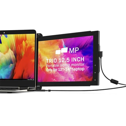Image of Trio Portable 12.5 inch Full HD IPS Display for Laptops, Dual-Side Sliding, USB A /Type-C Plug and Play (1 x 12.5 Monitor)