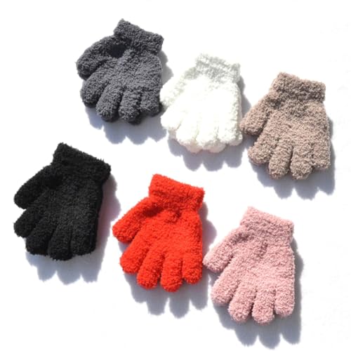 ECYC Ltd Kids Winter Plush Mittens Soft Fluffy Fuzzy Full Finger Glove Knitted Warm Mittens Toddler Cold Weather Gloves3