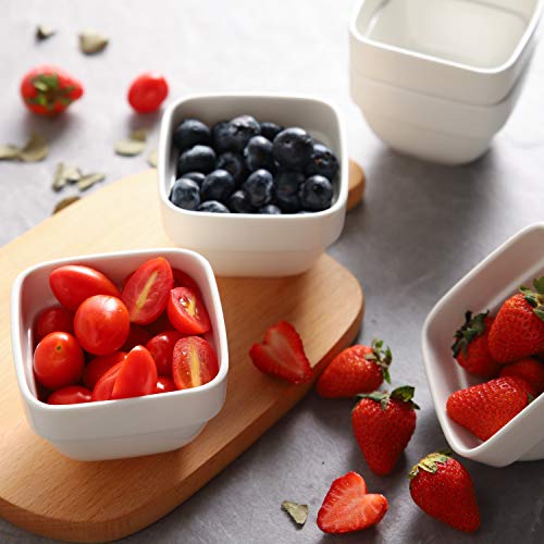SAMSLE Ramekins 6 oz - Square Ramekins for Creme Brulee and Souffle, Porcelain Ramekins Oven Safe for Baking, Ramekins Bowl, Set of 6, White - Thumbnail 7