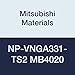 Mitsubishi Materials NP-VNGA331-TS2 MB4020 CBN VN Type Petit Tip Negative Turning Insert with Hole, General Cutting Rhombic 35?, Grade MB4020, TS Honing/No Wiper, 2 Tip, 0.016" Corner Radius