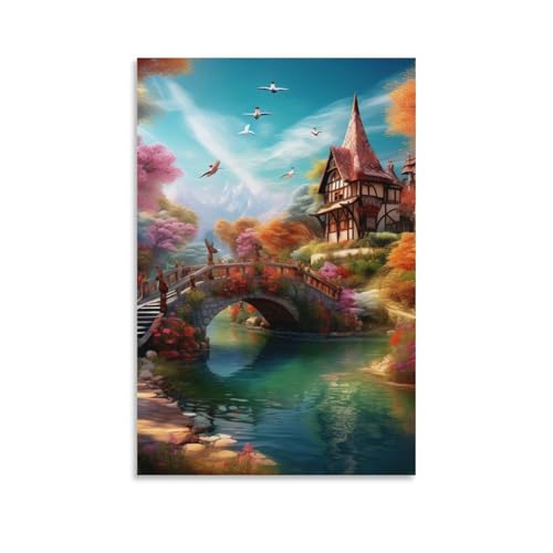 RWLOVJQZA Paraíso Cuadro En Lienzo Cuadros Decorativos Pinturas Murales Pintura Poster Impresiones Lienzo Para Dormitorio Salon Poster 12x18inch(30x45cm)